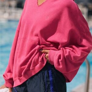 FP Movement by Free People Best Of Oversized Hoodie Size Large in Fuchsia Flirt
